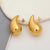 1 Pair Simple Style Water Droplets Plating Stainless Steel Gold Plated Ear Studs