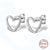 1 Pair Sterling Silver Heart Shape Ear Studs