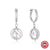 1 Pair Sterling Silver Pearl Zircon Geometric Drop Earrings