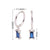 1 Pair Sterling Silver Zircon Rectangle Drop Earrings