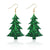 1 Pair Streetwear Christmas Tree Pu Leather Drop Earrings