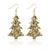 1 Pair Streetwear Christmas Tree Pu Leather Drop Earrings