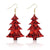 1 Pair Streetwear Christmas Tree Pu Leather Drop Earrings