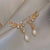 1 Pair Sweet Artistic Leaf Flower Plating Inlay Stainless Steel Artificial Pearls Zircon Ear Studs