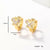 1 Pair Sweet Maple Leaf Heart Shape Butterfly Stainless Steel Plating Inlay Shell Gold Plated Hoop Earrings