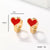 1 Pair Sweet Maple Leaf Heart Shape Butterfly Stainless Steel Plating Inlay Shell Gold Plated Hoop Earrings