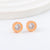 1 Pair Sweet Round Inlay Titanium Steel Zircon Ear Studs