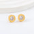 1 Pair Sweet Round Inlay Titanium Steel Zircon Ear Studs