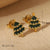 1 Pair Sweet Simple Style Christmas Tree Santa Claus Enamel 304 Stainless Steel 14K Gold Plated Ear Studs