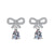 1 Pair Sweet Simple Style Round Heart Shape Bow Knot Plating Inlay Copper Zircon Silver Plated Drop Earrings