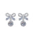 1 Pair Sweet Simple Style Round Heart Shape Bow Knot Plating Inlay Copper Zircon Silver Plated Drop Earrings