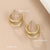 1 Pair Xuping Simple Style C Shape Plating Stainless Steel 14k Gold Plated White Gold Plated Ear Studs