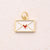 1 Pc/Package 10.5x10.5mm 10.5x13mm 15.5x12mm Hole 3~3.9mm Copper 18K Gold Plated Envelope Letter Heart Shape Polished Pendant