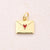 1 Pc/Package 10.5x10.5mm 10.5x13mm 15.5x12mm Hole 3~3.9mm Copper 18K Gold Plated Envelope Letter Heart Shape Polished Pendant