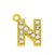 1 Piece 10*14.3mm Hole 2~2.9mm Alloy Rhinestones Letter Polished Pendant