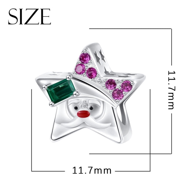 1 Piece 10*4mm 925 Sterling Silver Zircon Christmas Tree Snowman Snowflake Pendant Jewelry Accessories