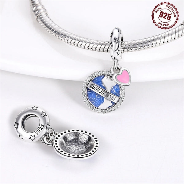 1 Piece 11.7*24mm Hole 4~4.9mm 925 Sterling Silver Color Block Heart Shape Pendant Jewelry Accessories