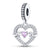 1 Piece 11.8mm 12.1mm 27.5MM Hole 4~4.9mm Sterling Silver Zircon Gesture Heart Shape Polished Pendant Beads