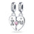 1 Piece 11.8mm 12.1mm 27.5MM Hole 4~4.9mm Sterling Silver Zircon Gesture Heart Shape Polished Pendant Beads