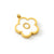 1 Piece 13mm 304 Stainless Steel Shell 18K Gold Plated Letter Flower Pendant