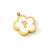 1 Piece 13mm 304 Stainless Steel Shell 18K Gold Plated Letter Flower Pendant