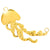 1 Piece 17*42mm Hole 1~1.9mm 304 Stainless Steel 18K Gold Plated Jellyfish Polished Pendant