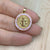 1 Piece 20mm Copper Shell Zircon Round Pendant