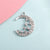 1 Piece 23*19mm Alloy Rhinestones Star Moon Pendant