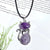 1 Piece 25*45MM Alloy Natural Stone Crystal Cat Pendant