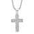 1 Piece 27*54mm Titanium Steel Zircon Cross Pendant Chain