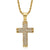 1 Piece 27*54mm Titanium Steel Zircon Cross Pendant Chain