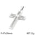 1 Piece 28 * 47mm Stainless Steel Rhinestones Cross Polished Pendant Chain