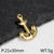 1 Piece 30 * 21mm 30 * 24mm Stainless Steel Zircon 18K Gold Plated Anchor Polished Pendant