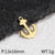 1 Piece 30 * 21mm 30 * 24mm Stainless Steel Zircon 18K Gold Plated Anchor Polished Pendant