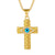 1 Piece 30*56mm Titanium Steel Zircon Cross Devil's Eye Pendant Chain