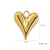 1 Piece 304 Stainless Steel 14K Gold Plated Heart Shape Pendant