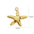 1 Piece 304 Stainless Steel 14K Gold Plated Starfish