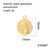 1 Piece 304 Stainless Steel 18K Gold Plated Round Polished Pendant