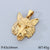 1 Piece 304 Stainless Steel 18K Gold Plated Wolf Pendant Chain