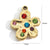 1 Piece 304 Stainless Steel Artificial Gemstones 14K Gold Plated Star Flower