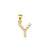 1 Piece 304 Stainless Steel Artificial Pearls Zircon 18K Gold Plated Letter Polished Pendant