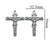 1 Piece 304 Stainless Steel Cross Pendant