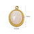 1 Piece 304 Stainless Steel Natural Stone Natural Stone 14K Gold Plated Oval Pendant