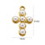 1 Piece 304 Stainless Steel Natural Stone Rhinestones Pearl 14K Gold Plated Cross Round Devil'S Eye