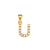 1 Piece 304 Stainless Steel Pearl Zircon 18K Gold Plated Letter Pendant