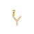 1 Piece 304 Stainless Steel Pearl Zircon 18K Gold Plated Letter Pendant