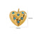 1 Piece 304 Stainless Steel Rhinestones 14K Gold Plated Heart Shape Pendant