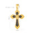 1 Piece 304 Stainless Steel Rhinestones 18K Gold Plated Cross Polished Pendant