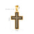 1 Piece 304 Stainless Steel Rhinestones 18K Gold Plated Cross Polished Pendant