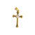 1 Piece 304 Stainless Steel Zircon 18K Gold Plated Cross Pendant